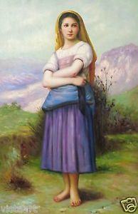 194x300 Oil Painting On Stretched Canvas Beautiful Peasant Girl Portrait - Peasant Girl Painting