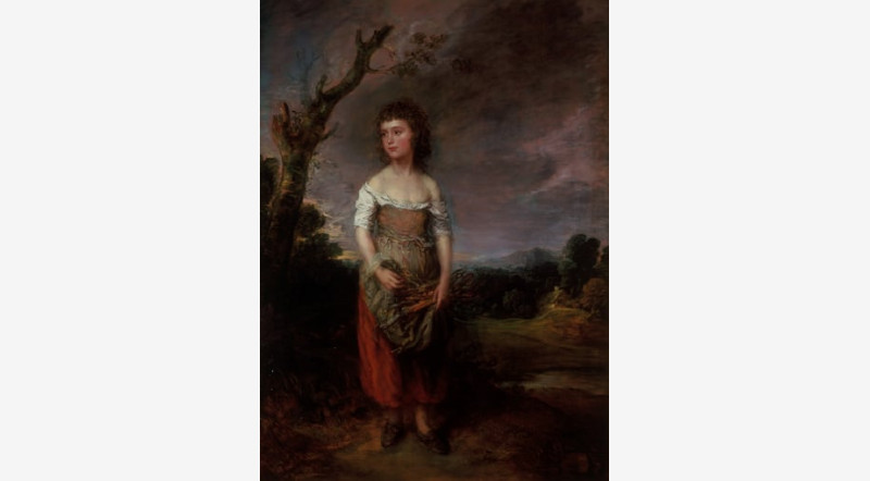 800x442 A Peasant Girl Gathering Faggots In A Wood By Thomas Gainsborough - Peasant Girl Painting