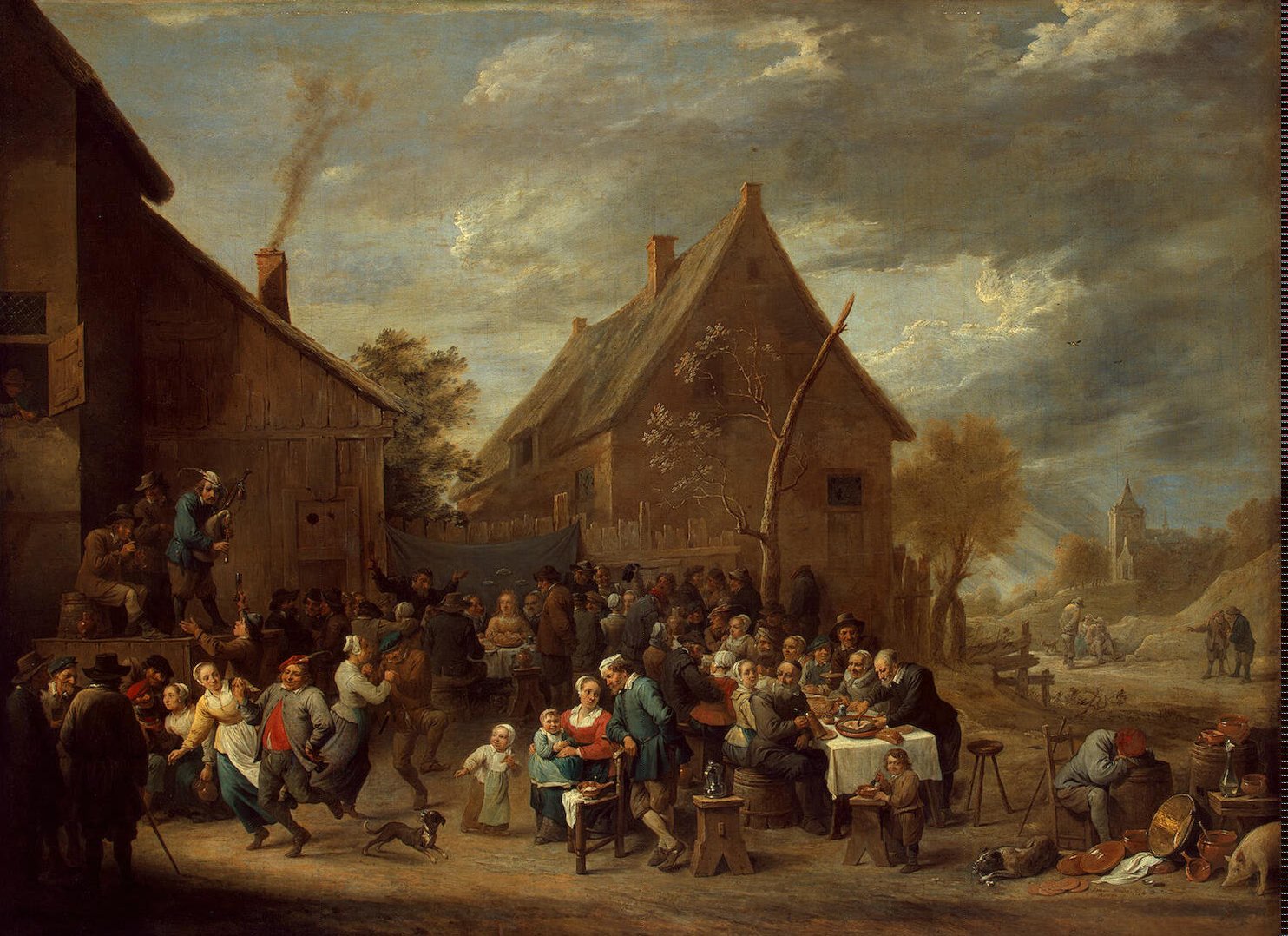 1484x1078 Peasant Wedding Painting Teniers David Ii Oil Paintings - Peasant Painting