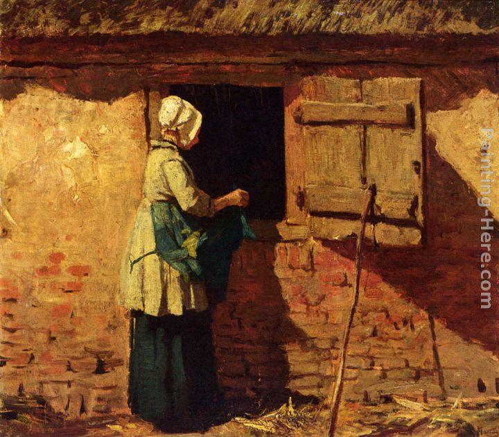 720x630 Anton Mauve A Peasant Woman By A Barn Painting Framed Paintings - Peasant Painting