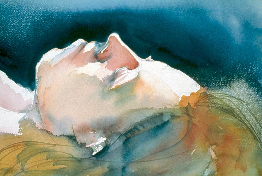 900x606 Reclining Head Study Painting By Barbara Pease - Pease Painting
