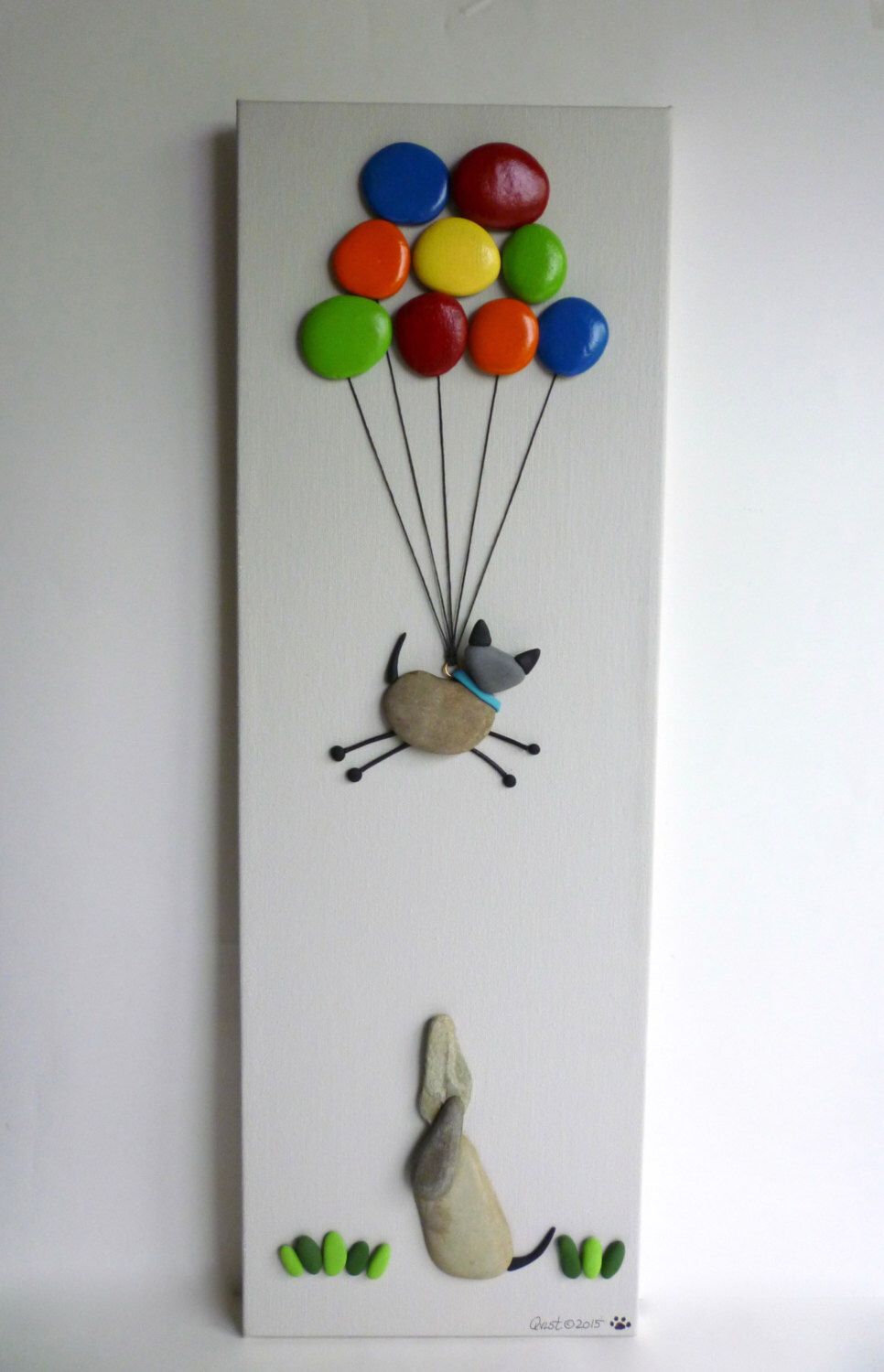 966x1500 Wishful Thinking. At The Dog Park. Dog Painting. Large Canvas - Pebble Art Painting