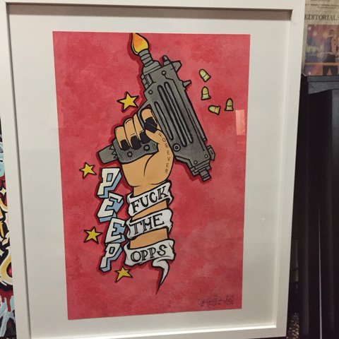 480x480 Lil Peep Tattoo Painting (Unframed) (Acrylic, Spray - Peep Painting