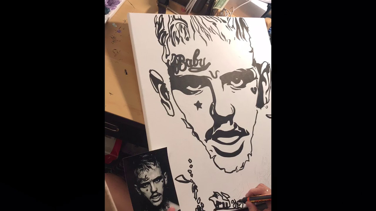 1280x720 Cry Acrylic Painting Of Lil Peep (Awful Things) - Peep Painting
