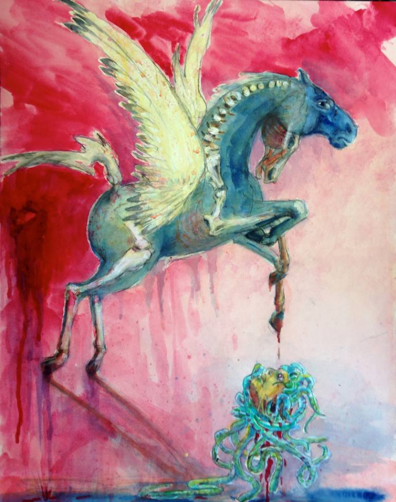 770x976 Saatchi Art Birth Of Pegasus Painting By Jea Devoe - Pegasus Painting