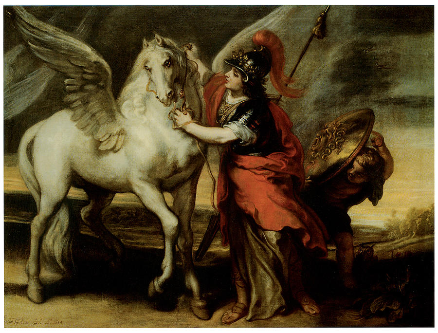 900x684 Athena And Pegasus Painting By Theodor Van Thulden - Pegasus Painting