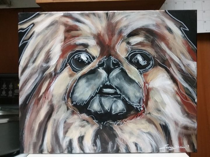 720x540 Pekingese Dog Painting Acrylic - Pekingese Painting