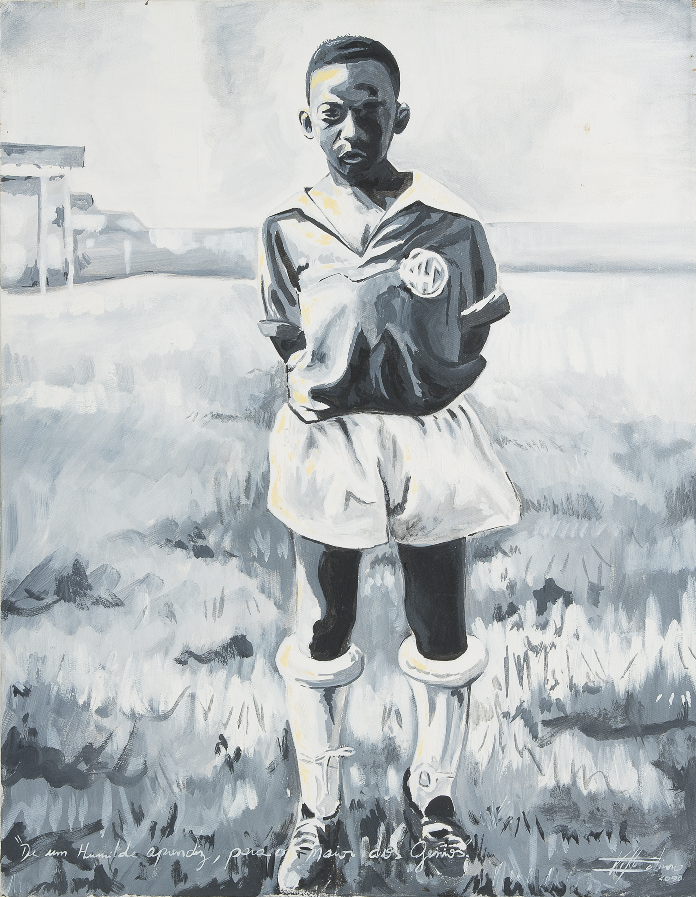 1396x1800 An Acrylic On Canvas Painting Of As A Boy In The Bauru - Pele Painting