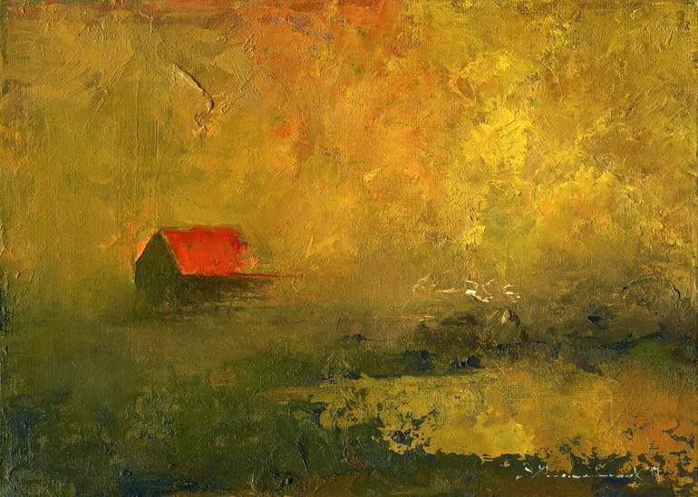 770x549 Saatchi Art The House On Pelham Pond Painting By John Shanabrook - Pelham Painting