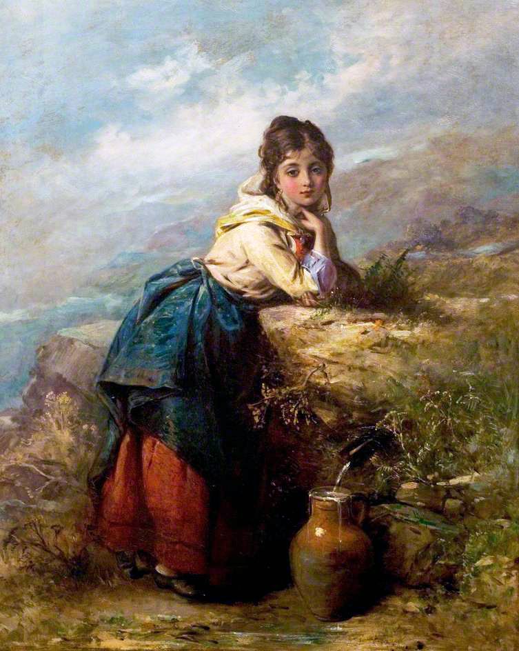 753x944 Victorian British Painting Thomas Kent Pelham The Mountain Lassie - Pelham Painting