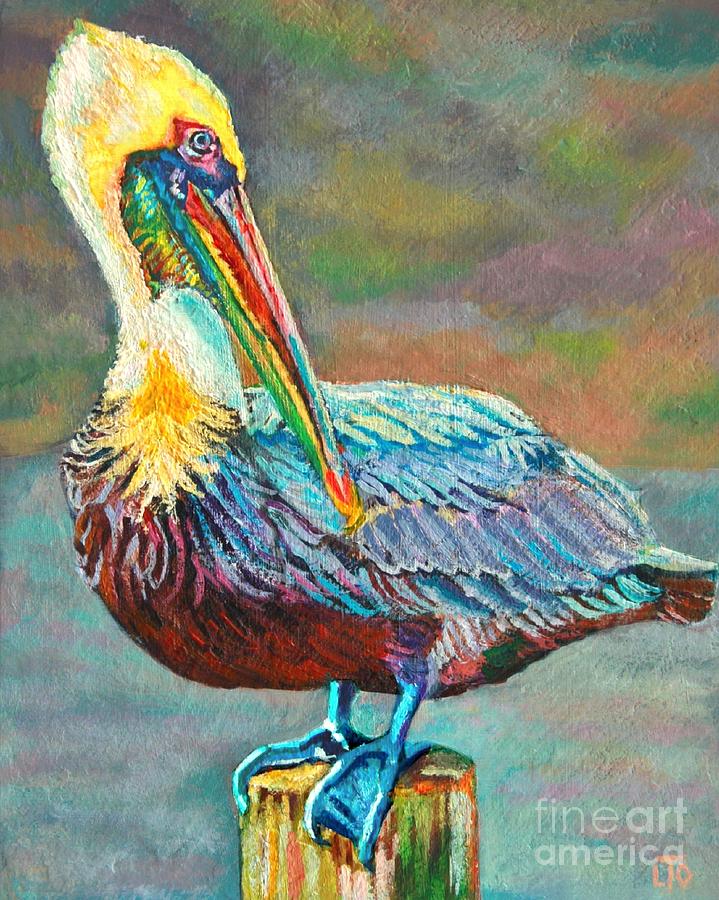719x900 Pile High Pelican Painting By Lisa Tygier Diamond - Pelican Painting