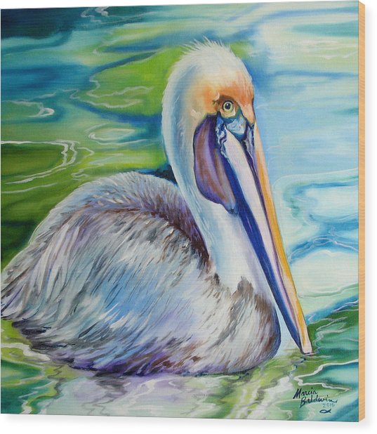 537x618 Brown Pelican Of Louisiana Painting By Marcia Baldwin - Pelican Painting On Wood