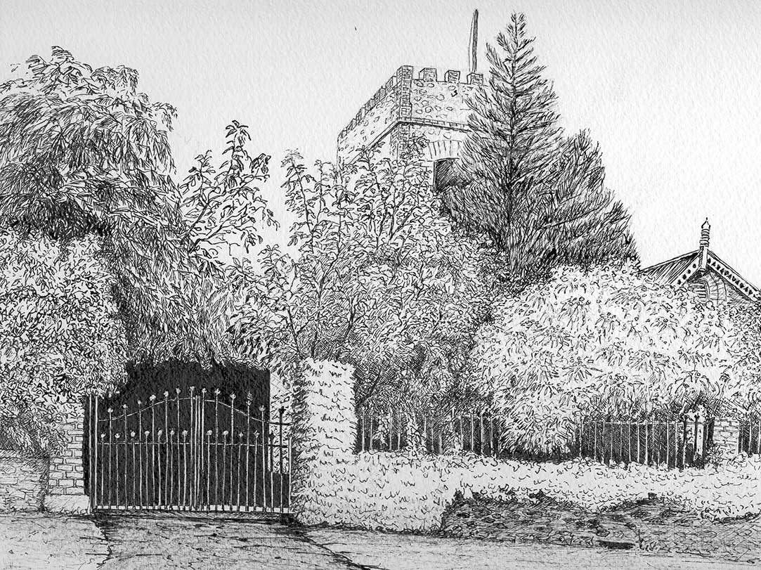 1083x811 Pen And Wash - Pen And Ink Painting