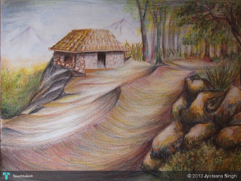 825x619 Pencil Colour Touchtalent - Pencil Colour Painting