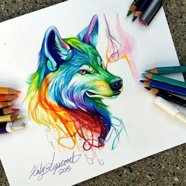 600x600 40 Color Pencil Drawings To Having You Cooing With Joy - Pencil Colour Painting