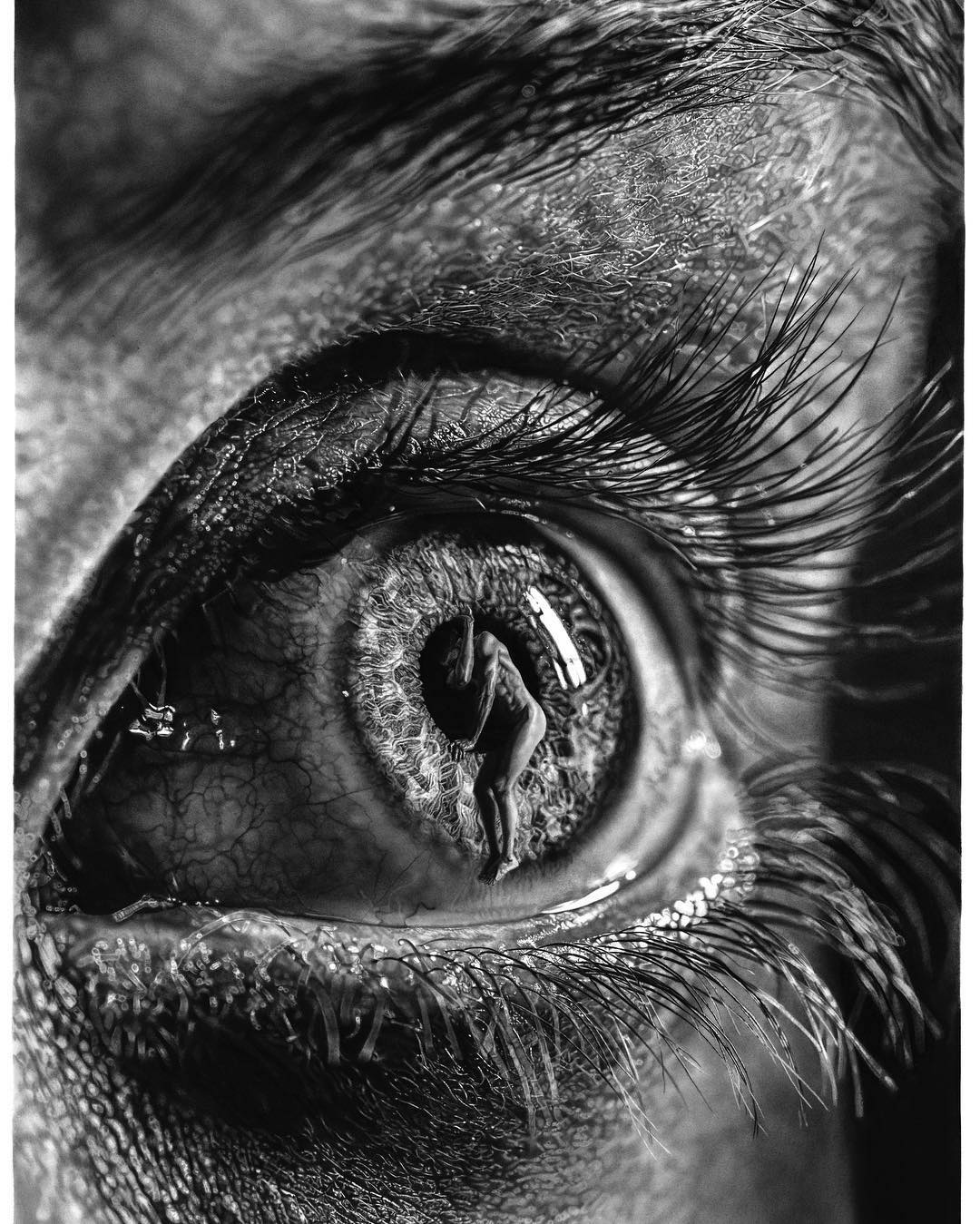 1080x1349 Dramatic Hyperrealism Drawing Infused With Surrealism By Jono Dry - Pencil Painting