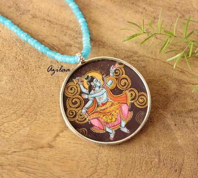 632x568 Lord Shiva Pendant Jewelry, Designer Beaded Necklace - Pendant Painting
