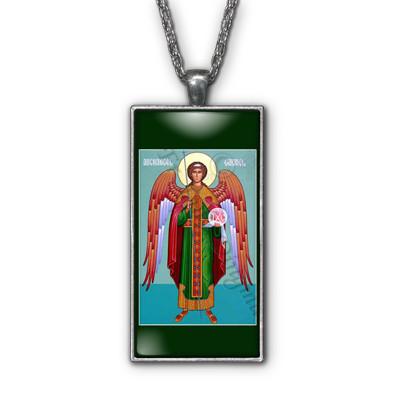 396x396 Saint Gabriel Archangel Painting Religious Pendant Necklace - Pendant Painting