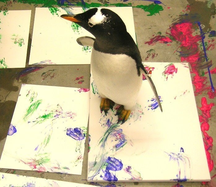 698x603 Just A Penguin Feet Painting. Aww - Penguin Feet Painting