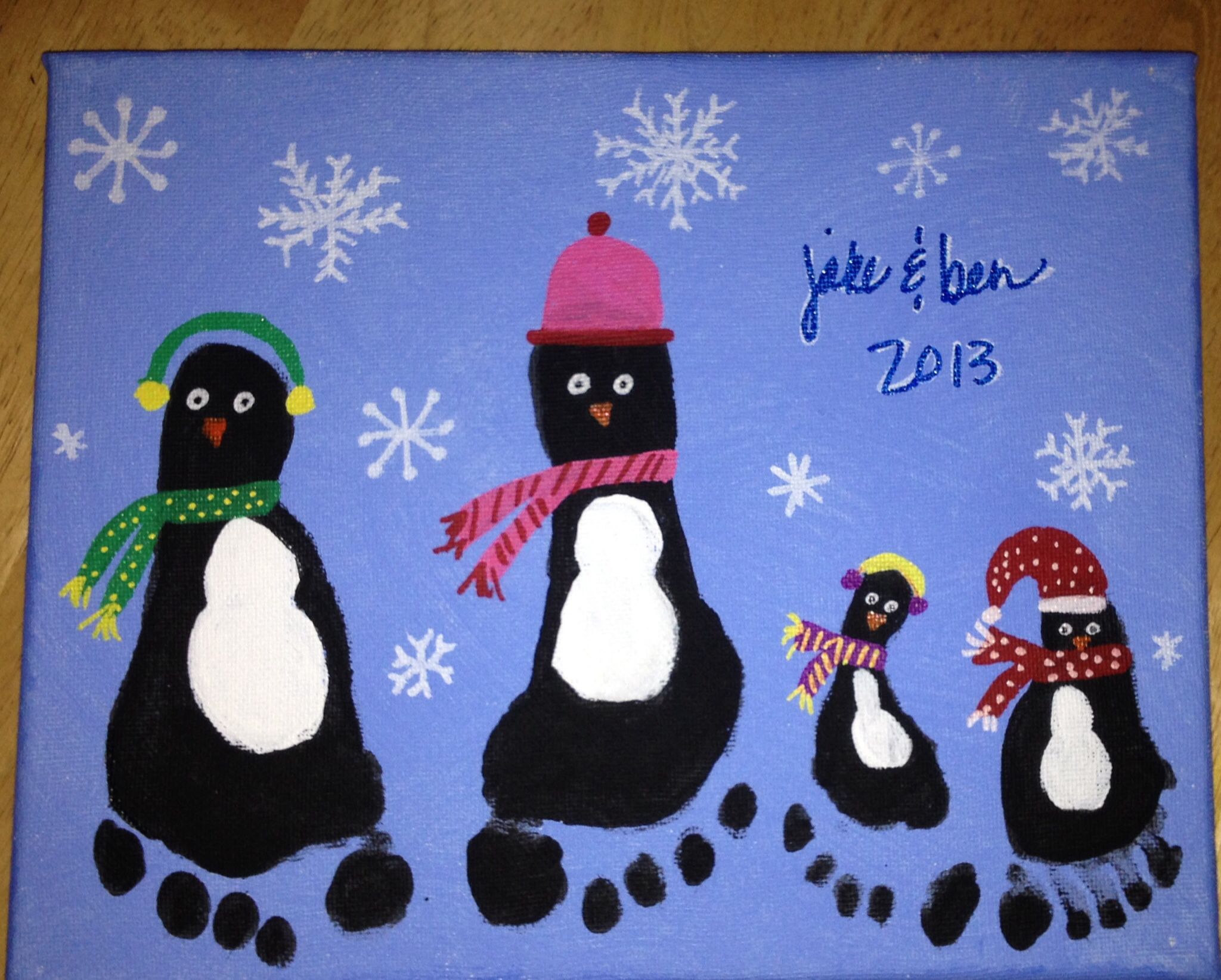 2048x1644 Penguin Footprint Art For Christmas. Super Easy Craft For Children - Penguin Feet Painting