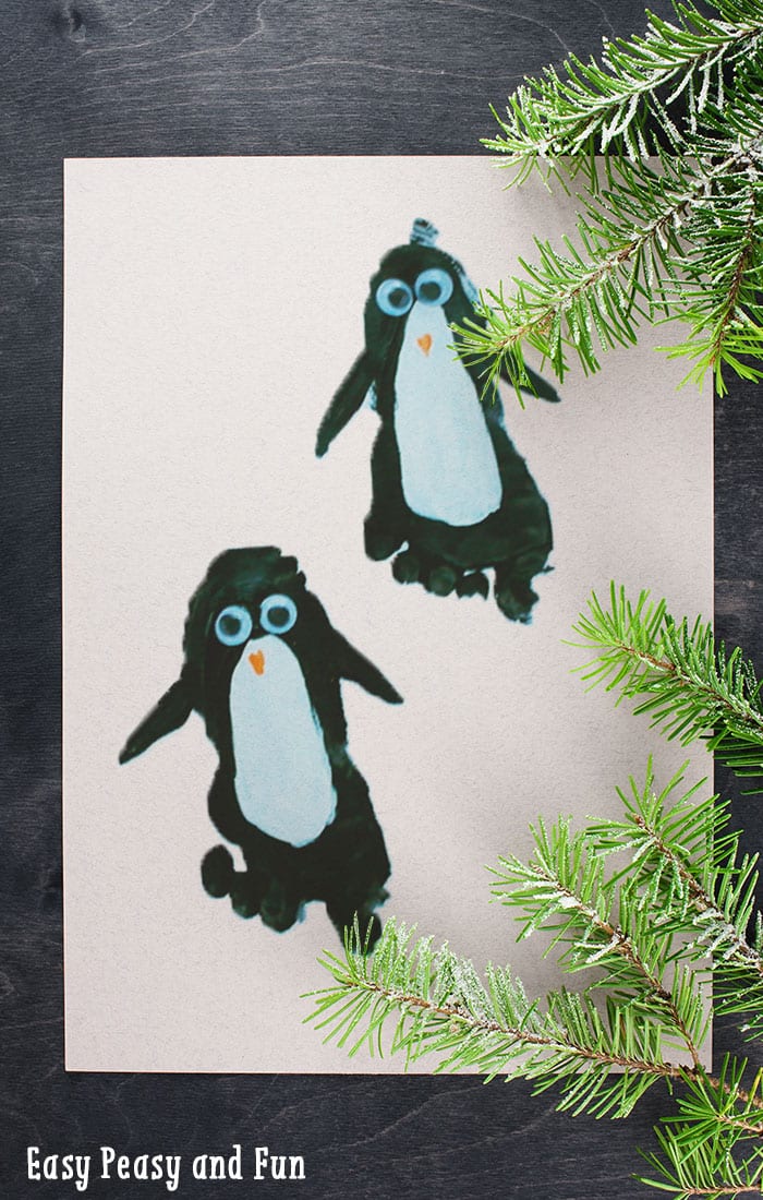 700x1100 Penguin Footprint Craft - Penguin Feet Painting