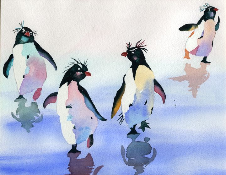 720x557 Penguins - Penguin Feet Painting