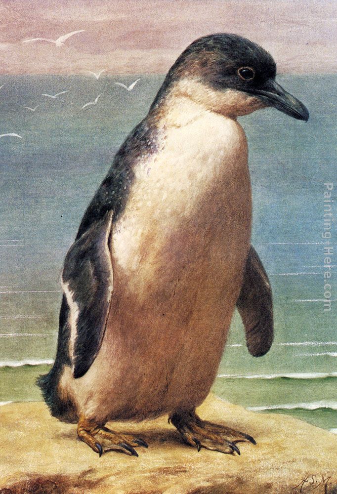 682x1000 Henry Stacy Marks Study Of A Penguin Painting Anysize 50% Off - Penguin Painting