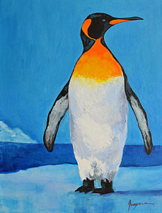 229x300 King Penguin Paintings Fine Art America - Penguin Painting
