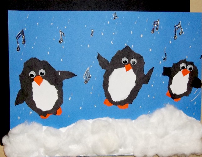 644x500 Happy Feet Kids Amp Glitter - Penguin Painting For Kids