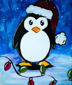 236x278 Kids Canvas Painting - Penguin Painting For Kids