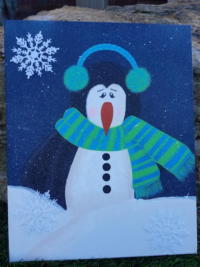 676x901 Kids Fun Day Petey The Penguin Canvas - Penguin Painting For Kids