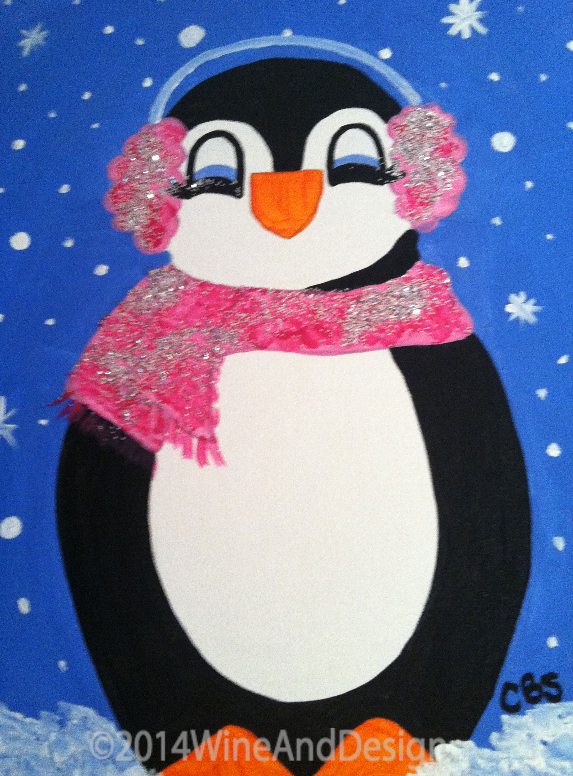 1860x2520 Kids Winter Workshop Penguin Girl Charlotte, Nc Wine Amp Design - Penguin Painting For Kids