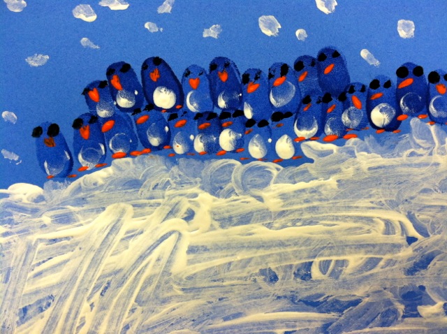 640x478 Penguin Thump Prints - Penguin Painting For Kids