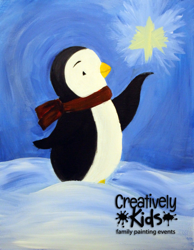 623x800 Private Party For Kamie Kueneman - Penguin Painting For Kids