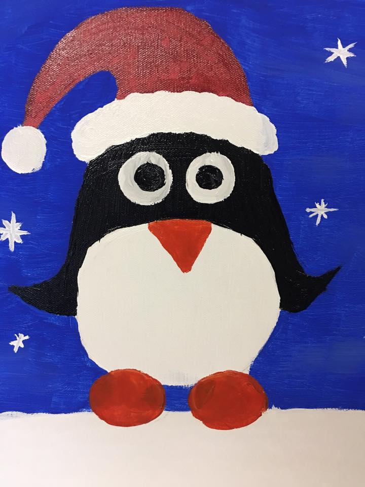 720x960 Winter Wonderland Painting For Kids Haiti Rehab Project - Penguin Painting For Kids