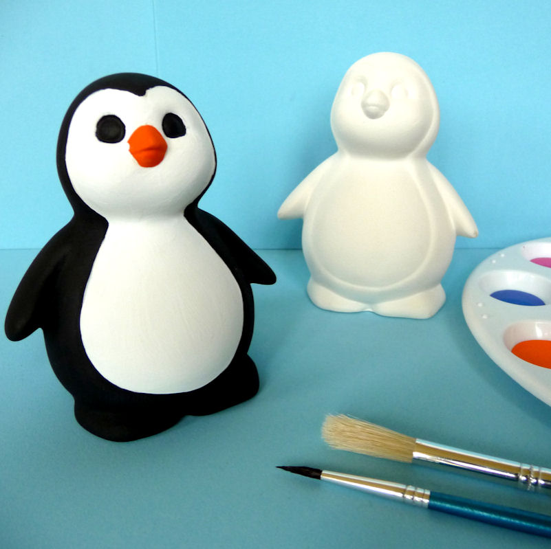 801x799 Children's Pottery Painting Penguin - Penguin Painting For Kids