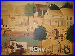 250x187 Oil Painting Folk Art Pennsylvania Dutch Amish E. Nelson After - Pennsylvania Dutch Painting