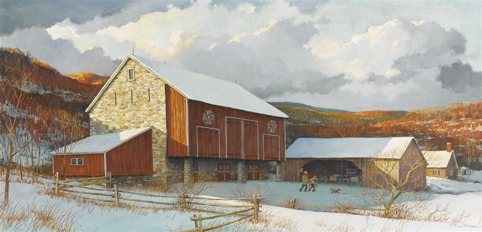 974x470 Pennsylvania Dutch Barn By Eric Sloane On Artnet - Pennsylvania Dutch Painting