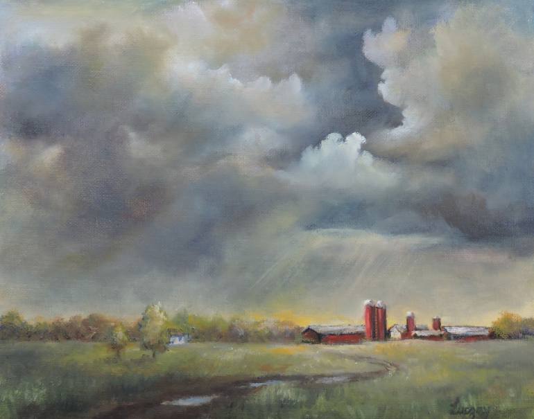 770x605 Saatchi Art Pennsylvania Dutch Landscape Painting By Katalin Luczay - Pennsylvania Dutch Painting