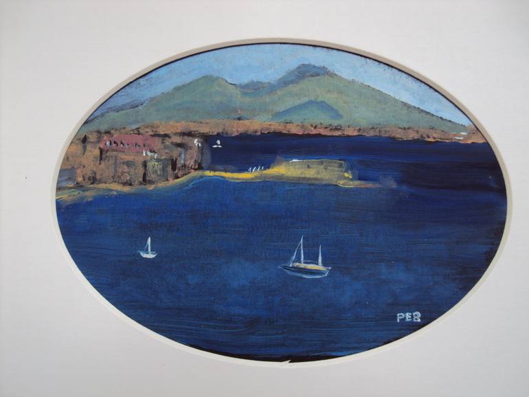 770x578 Saatchi Art Bay Of Naples Oval Painting By Penny Ewles Bergeron - Penny Painting