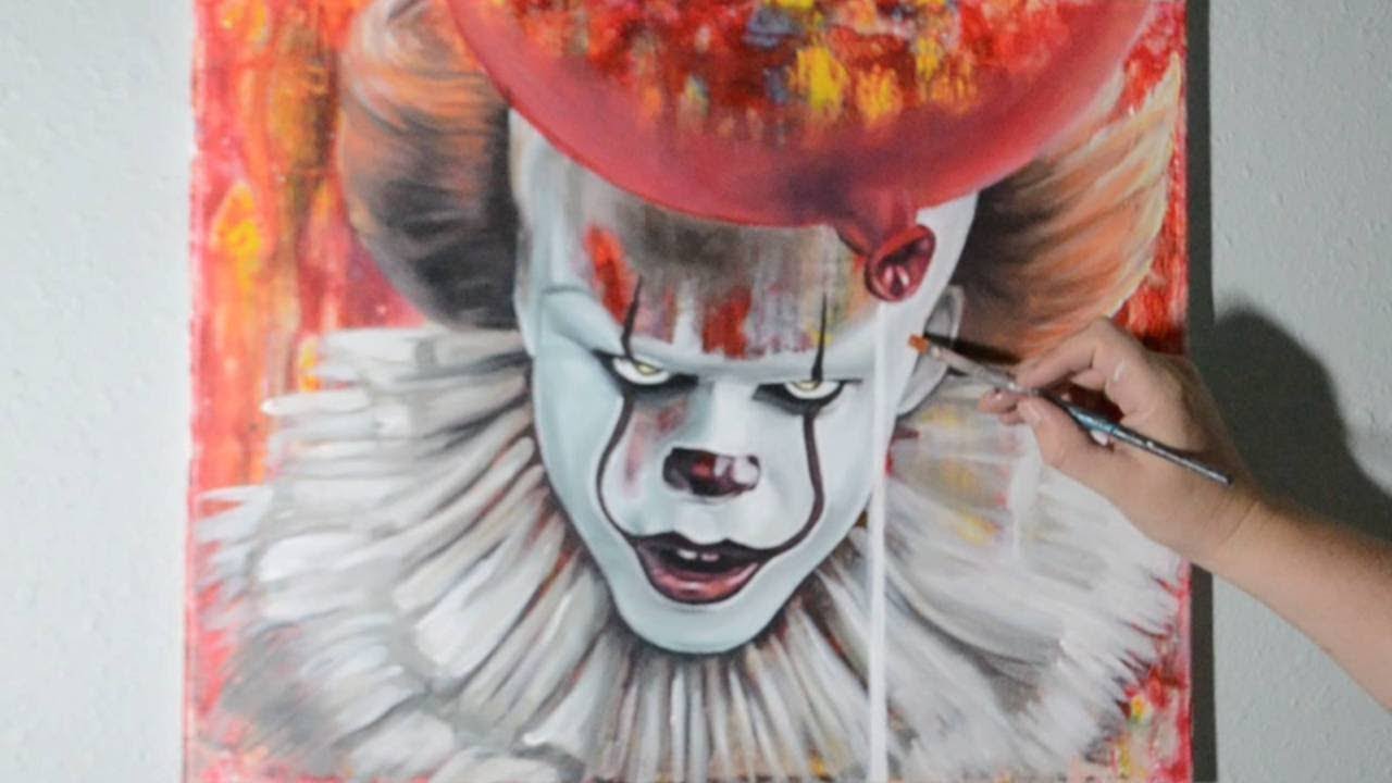 1280x720 Painting Pennywise Clown With Acrylic Paints - Pennywise Painting