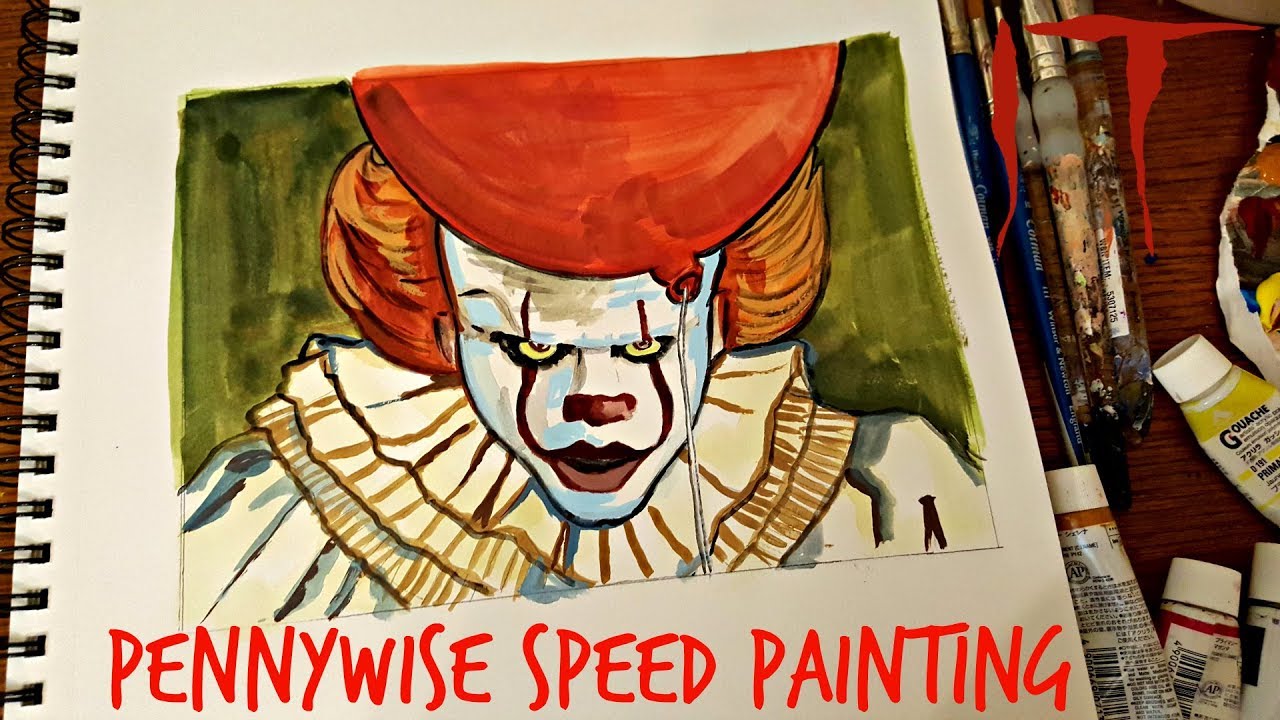 1280x720 Pennywise (It) Speed Painting - Pennywise Painting