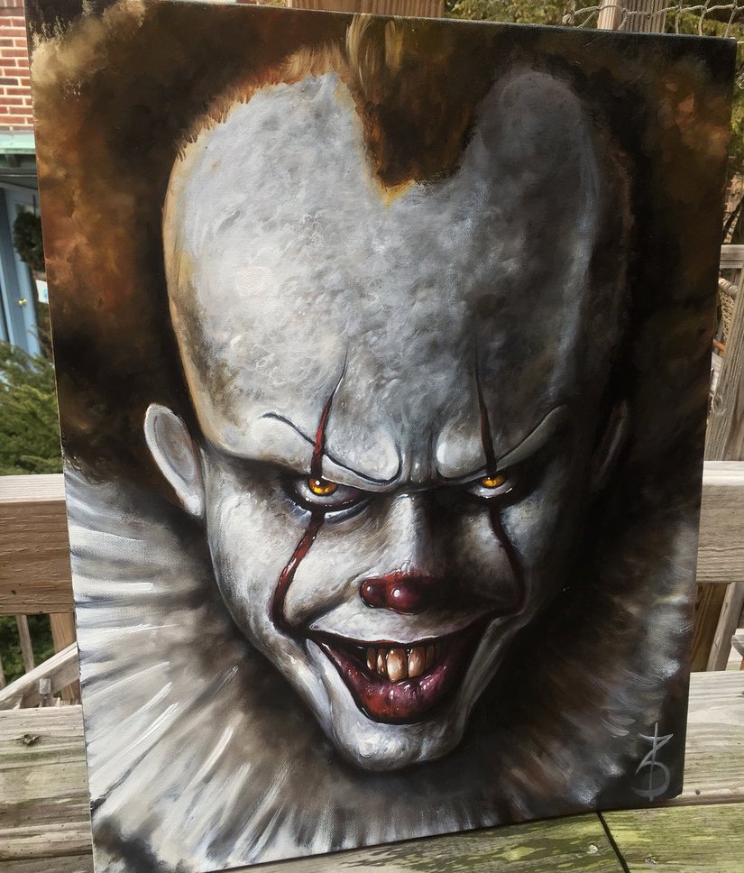 825x968 Pennywise 16x20 Oil Canvas By Zackdunn89 - Pennywise Painting