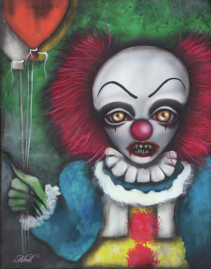 708x900 Pennywise Painting By Abril Andrade Griffith - Pennywise Painting