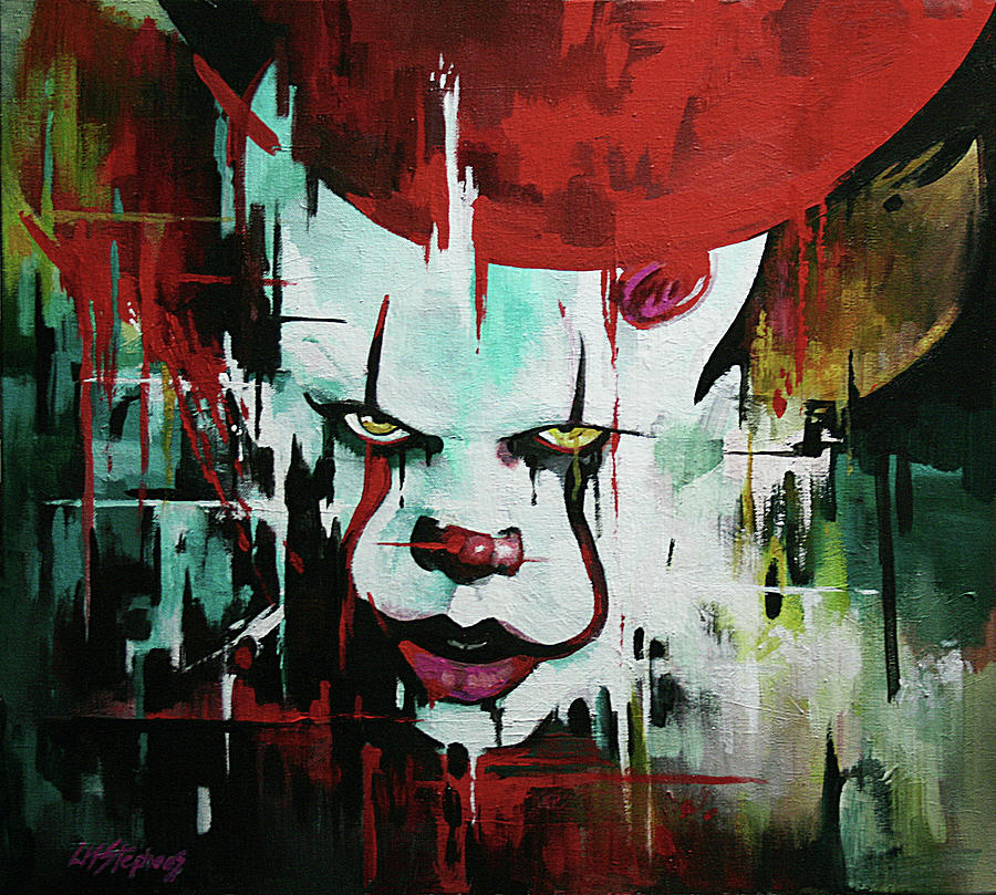 900x809 Pennywise Painting By Lorna Stephens - Pennywise Painting