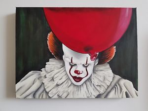 300x225 It Pennywise 2017 Acrylic On Canvas Art Ebay - Pennywise Painting