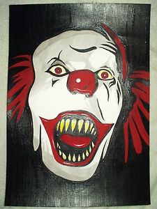 225x300 Paper Painting Stephen Kings It Pennywise The Clown Teeth Art - Pennywise The Clown Painting