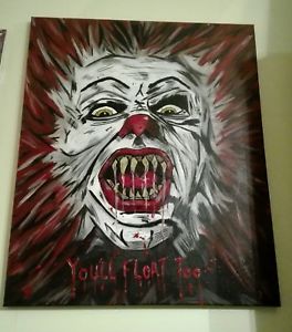 264x300 Pennywise Canvas Painting Ebay - Pennywise The Clown Painting