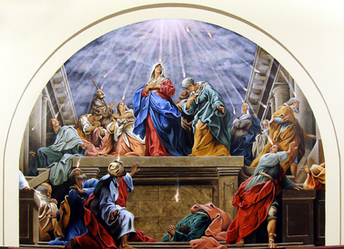 488x353 The Secrets Of The Pentecost Mural Sacred Art By Cindi Duft - Pentecost Painting