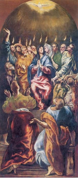 308x700 Pentecost (1596 1600) Is A Oil On Canvas Painting By - Pentecost Painting El Greco